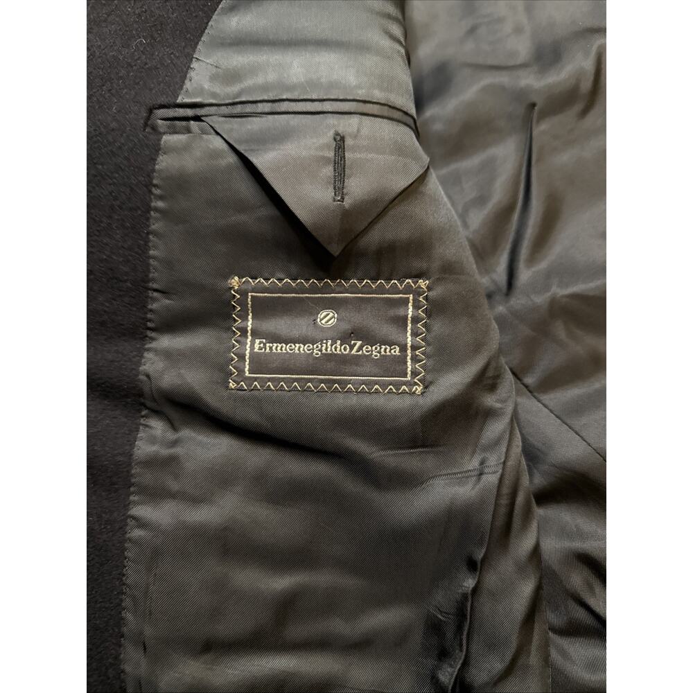 Mens 42 R Ermenegildo Zegna 100 % Cashmere Solid Black Blazer Made Switzerland - Picture 3 of 12